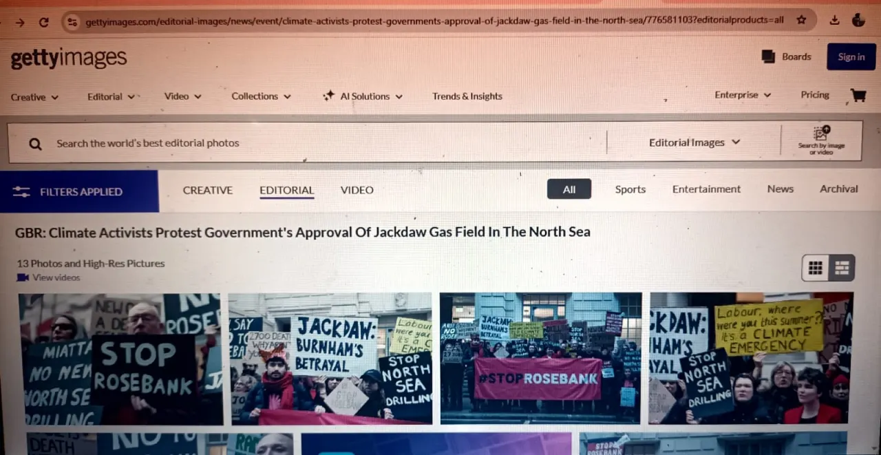 Tampilan website Getty Images. Tripodnews/TINO