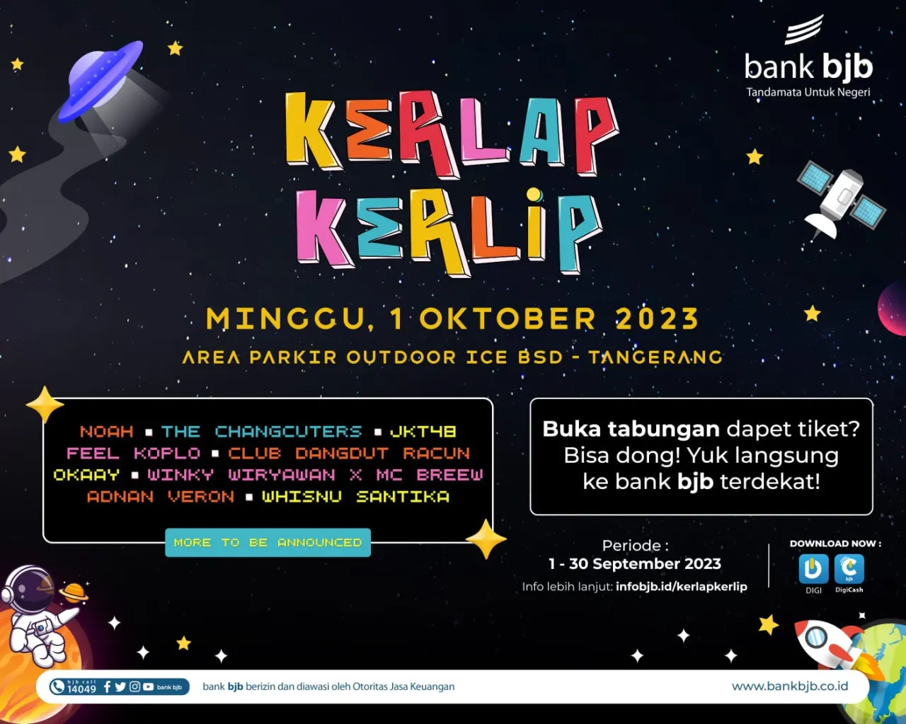 "Program tiket bjb pada Kerlap-Kerlip Festival adalah salah satu bentuk dukungan bank bjb terhadap industri kreatif tanah air," ucap Widi. 