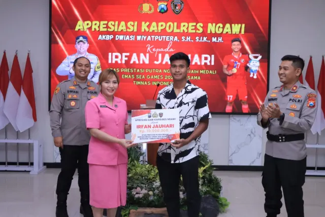 Kapolres Ngawi Terima Kunjungan Irfan Jauhari, Salah Satu Peraih Emas Sea Games 2023